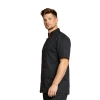 Bluza kucharska czarna krótki rękaw lamówka bordowa roz.3XL